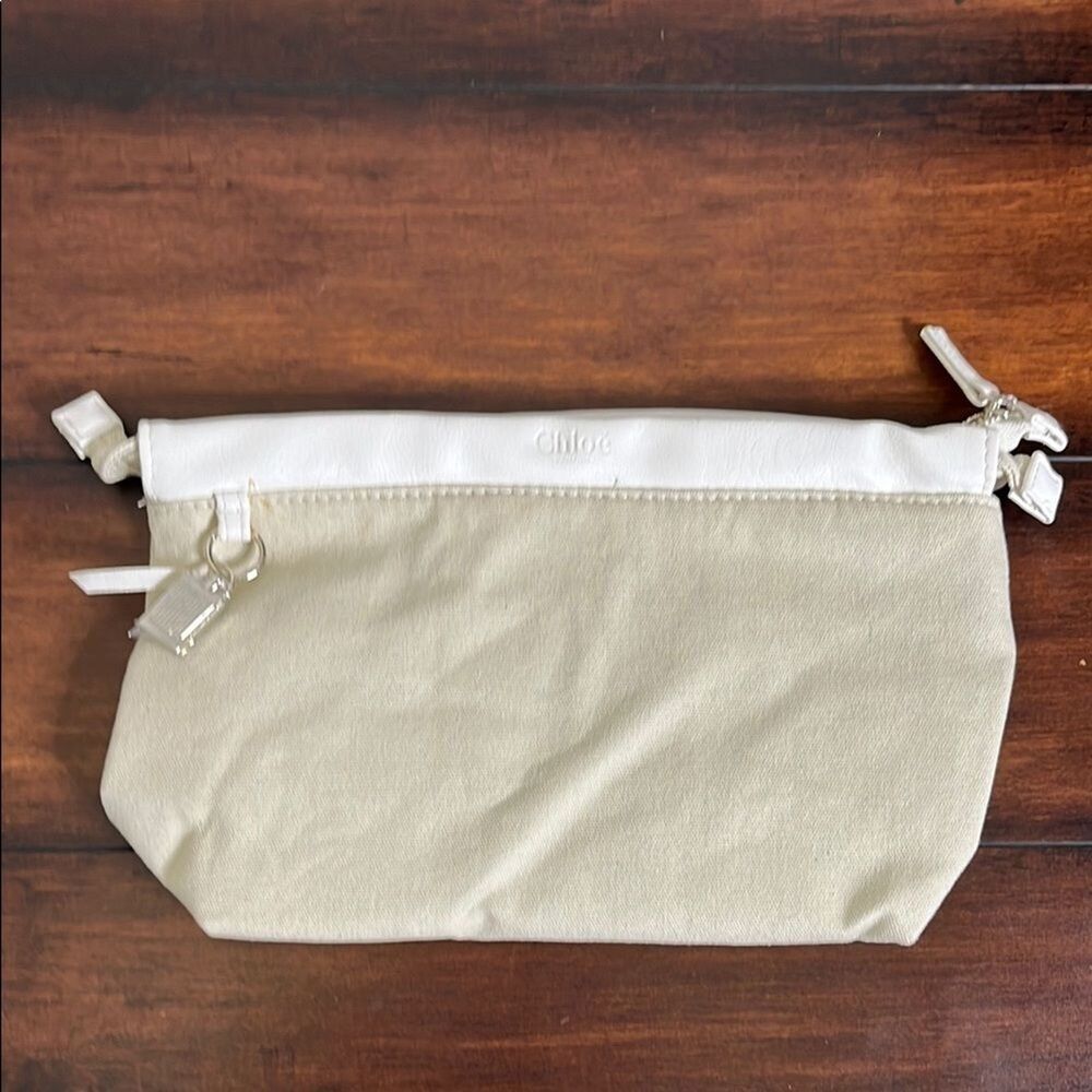 Chloe Parfums‎ Zipped Canvas Make Up Cosmetic Pouch Bag Lined  New